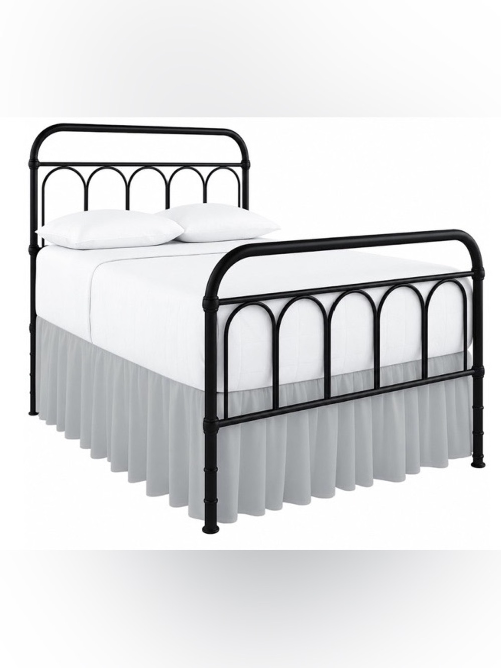 Ruffled Bed Skirt 12” Drop 100% Microfiber - LIGHT GRAY